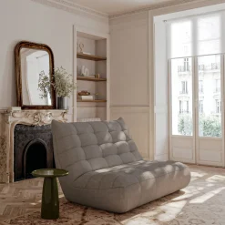 Canapé En Tissu|Canapé 3 Places*alinea Canapé 3 places fixe en tissu bouclette - clair Gris