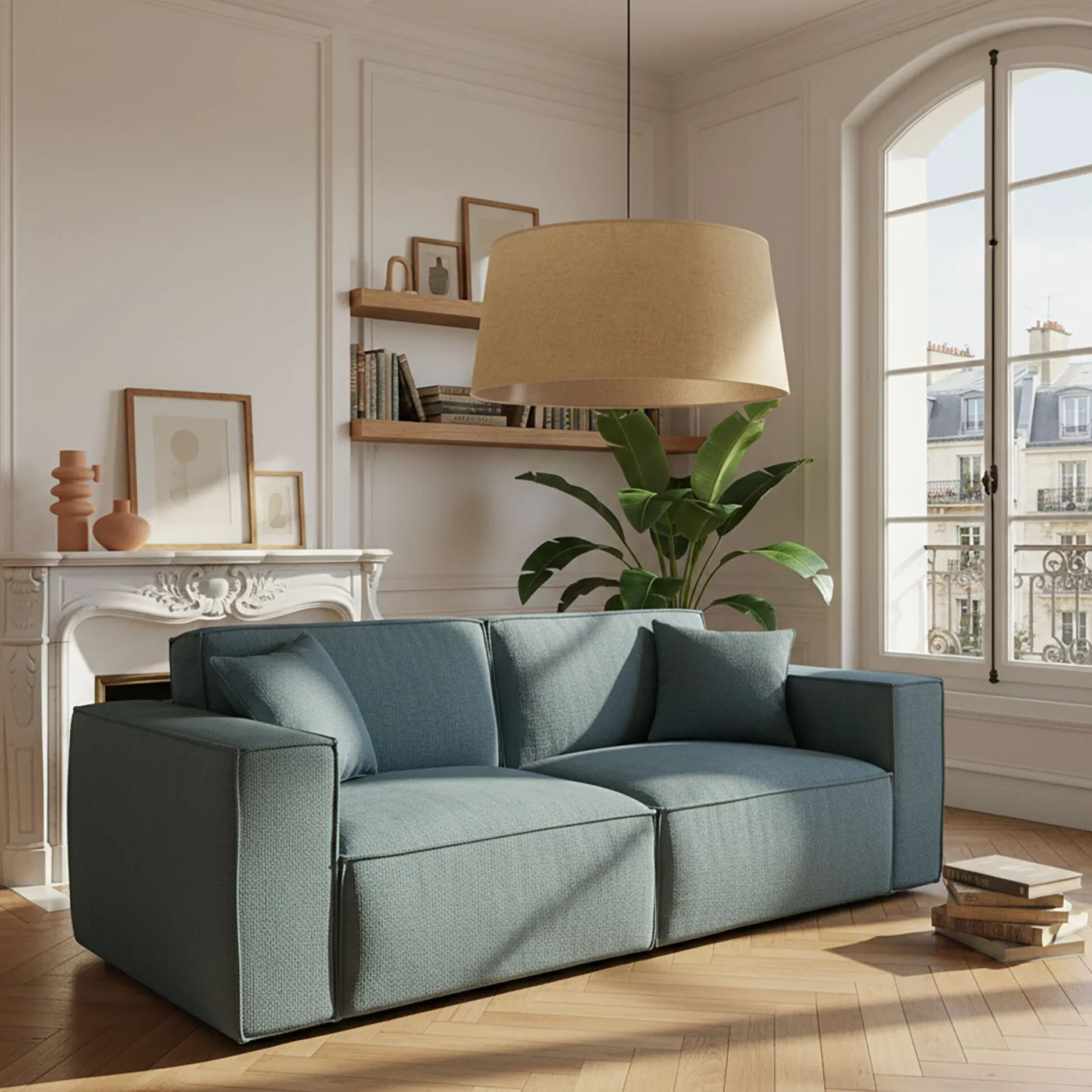 Canapé En Tissu|Canapé Fixe*alinea Canapé 3 places fixe en tissu genesis - Bleu