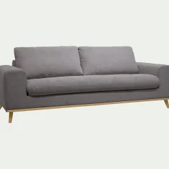 Canapé En Tissu|Canapé 4 Places*alinea Canapé 4 places fixe en tissu Crown - Gris restanque