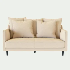 Canapé 2 Places*alinea Canapé 2 places fixe en tissu joint - roucas Beige