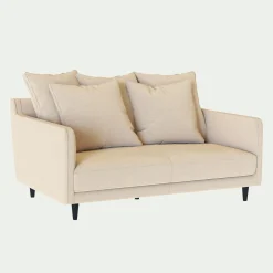 Canapé 2 Places*alinea Canapé 2 places fixe en tissu joint - roucas Beige