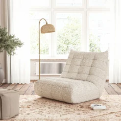 Canapé 2 Places|Petit Canapé*alinea Canapé 2 places fixe en tissu bouclette - écru Blanc