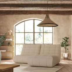 Canapé 2 Places|Petit Canapé*alinea Canapé 2 places fixe en tissu bouclette - écru Blanc