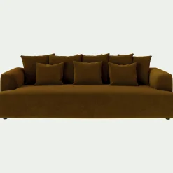 Canapé 5 Places*alinea Canapé 5 places fixe en tissu velours - bronze Marron