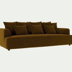 Canapé 5 Places*alinea Canapé 5 places fixe en tissu velours - bronze Marron