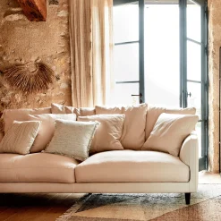 Canapé 4 Places*alinea Canapé 4 places fixe en tissu joint - roucas Beige