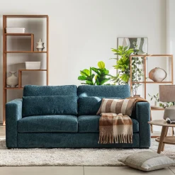 Canapé En Tissu|Canapé 3 Places*alinea Canapé 3 places fixe en tissu Genesis - Bleu