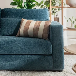 Canapé En Tissu|Canapé 3 Places*alinea Canapé 3 places fixe en tissu Genesis - Bleu