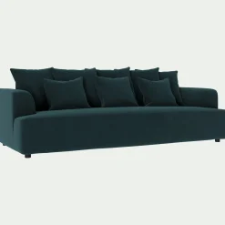 Canapé 5 Places*alinea Canapé 5 places fixe en tissu velours - foncé Bleu