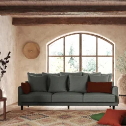 Canapé 6 Places Et Plus*alinea Canapé 6 places fixe en tissu joint - restanque Gris