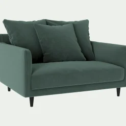 Petit Canapé|Fauteuil*alinea Canapé 1,5 places fixe en tissu velvet - sauge Vert