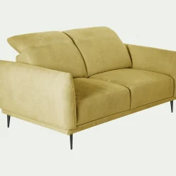 Canapé 2 Places*alinea Canapé 2 places fixe en tissu memphis avec fonction avance-recul - argan Jaune
