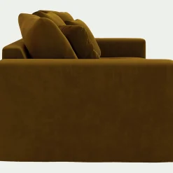 Canapé 2 Places*alinea Canapé 2 places fixe en tissu velours - bronze Marron