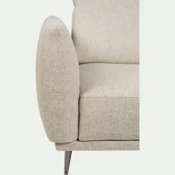 Canapé 2 Places*alinea Canapé 2 places fixe en tissu avec fonction avance-recul - roucas Beige