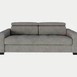 Canapé En Tissu|Canapé 3 Places*alinea Canapé 3 places fixe en tissu monclar avec accoudoirs 20cm - taupe Gris