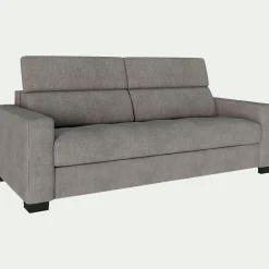 Canapé En Tissu|Canapé 3 Places*alinea Canapé 3 places fixe en tissu monclar avec accoudoirs 20cm - taupe Gris