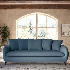 Canapé 4 Places*alinea Canapé 4 places fixe en tissu tramé - Bleu