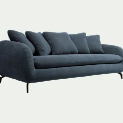 Canapé 4 Places*alinea Canapé 4 places fixe en tissu tramé - Bleu