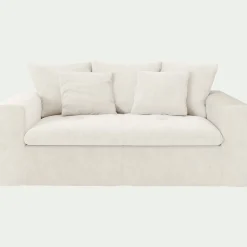 Canapé 2 Places*alinea Canapé 2 places fixe en tissu doux tramé - ventoux Blanc