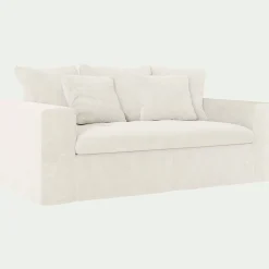 Canapé 2 Places*alinea Canapé 2 places fixe en tissu doux tramé - ventoux Blanc