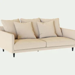 Canapé En Tissu|Canapé 3 Places*alinea Canapé 3 places fixe en tissu joint - roucas Beige
