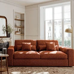 Canapé 5 Places*alinea Canapé 5 places fixe en tissu chenille Benjo - Brun rustrel