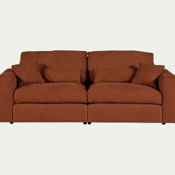 Canapé 5 Places*alinea Canapé 5 places fixe en tissu chenille Benjo - Brun rustrel