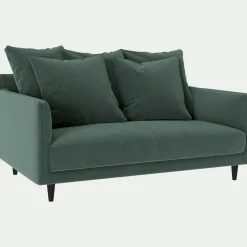 Canapé 2 Places|Petit Canapé*alinea Canapé 2 places fixe en tissu velvet - sauge Vert