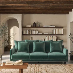 Canapé 5 Places*alinea Canapé 5 places fixe en tissu velvet - sauge Vert