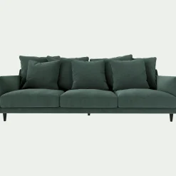 Canapé 5 Places*alinea Canapé 5 places fixe en tissu velvet - sauge Vert