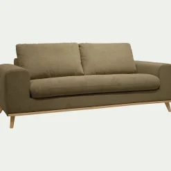 Canapé En Tissu|Canapé 3 Places*alinea Canapé 3 places fixe en tissu crown - cèdre Vert