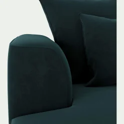 Canapé En Velours|Canapé 4 Places*alinea Canapé 4 places fixe en tissu velours - foncé Bleu