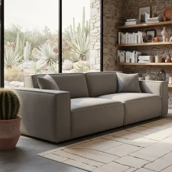 Canapé 5 Places*alinea Canapé 5 places fixe en tissu genesis - Gris