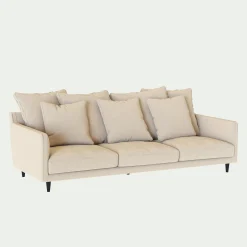 Canapé 5 Places*alinea Canapé 5 places fixe en tissu joint - roucas Beige
