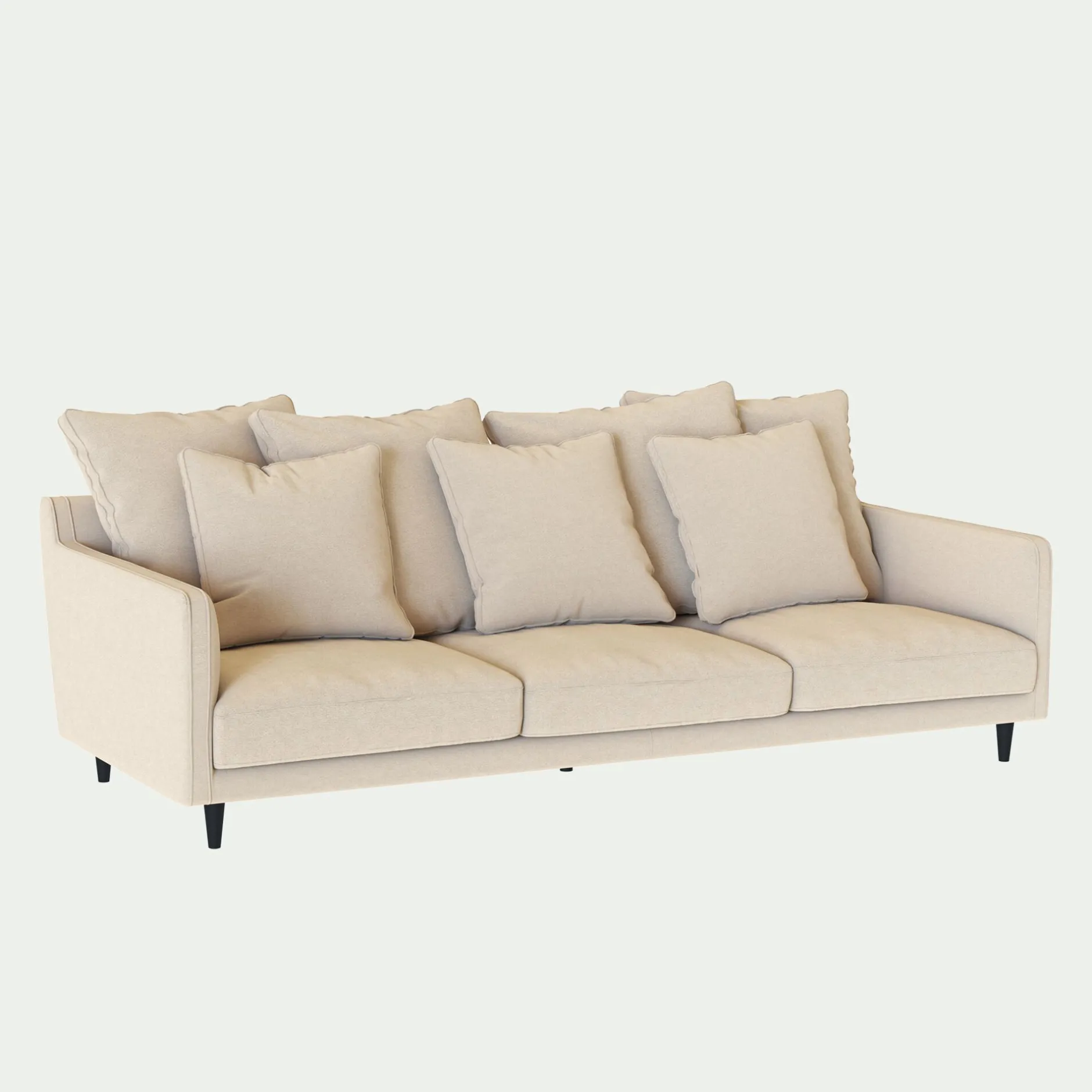 Canapé 5 Places*alinea Canapé 5 places fixe en tissu joint - roucas Beige