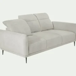 Canapé 4 Places*alinea Canapé 4 places fixe en tissu memphis avec fonction avance-recul - roucas Beige