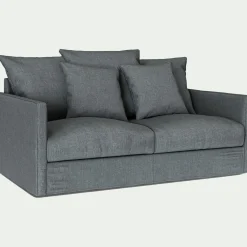 Canapé En Lin|Canapé En Tissu*alinea Canapé 2 places fixe en tissu - ardoise Gris