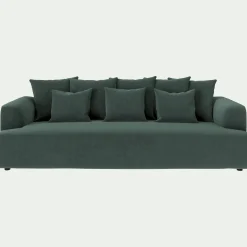 Canapé 5 Places*alinea Canapé 5 places fixe en tissu velours - sauge Vert