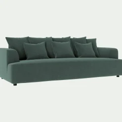 Canapé 5 Places*alinea Canapé 5 places fixe en tissu velours - sauge Vert