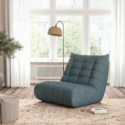 Canapé En Tissu|Canapé Fixe*alinea Canapé 2 places fixe en tissu bouclette - Bleu