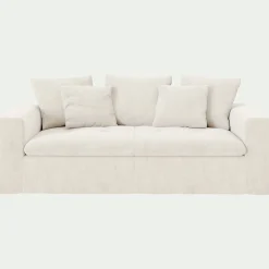 Canapé 3 Places*alinea Canapé 3 places fixe en tissu doux tramé - ventoux Blanc