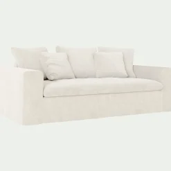 Canapé 3 Places*alinea Canapé 3 places fixe en tissu doux tramé - ventoux Blanc