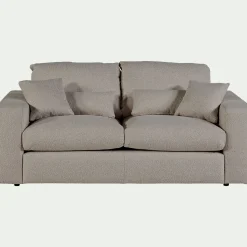 Canapé 3 Places*alinea Canapé 3 places fixe en tissu bouclette - clair Gris