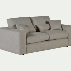 Canapé 3 Places*alinea Canapé 3 places fixe en tissu bouclette - clair Gris