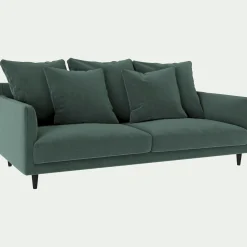 Canapé 3 Places*alinea Canapé 3 places fixe en tissu velvet - sauge Vert