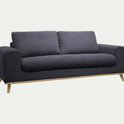 Canapé 3 Places*alinea Canapé 3 places fixe en tissu Crown - calabrun Bleu