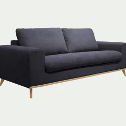 Canapé 3 Places*alinea Canapé 3 places fixe en tissu Crown - calabrun Bleu