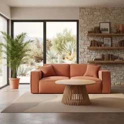 Canapé 3 Places*alinea Canapé 3 places fixe en tissu genesis - brun rustrel Marron