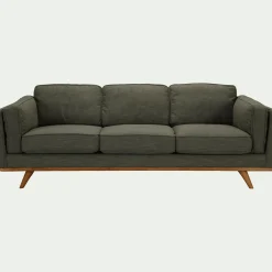 Canapé En Lin|Canapé Fixe*alinea Canapé 3 places fixe en tissu - kaki Vert