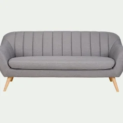 Canapé En Tissu|Canapé 3 Places*alinea Canapé 3 places fixe en tissu - clair Gris